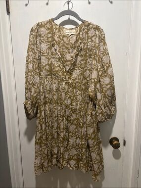 DAUGHTERS OF INDIA Kyra mini dress in olive size large